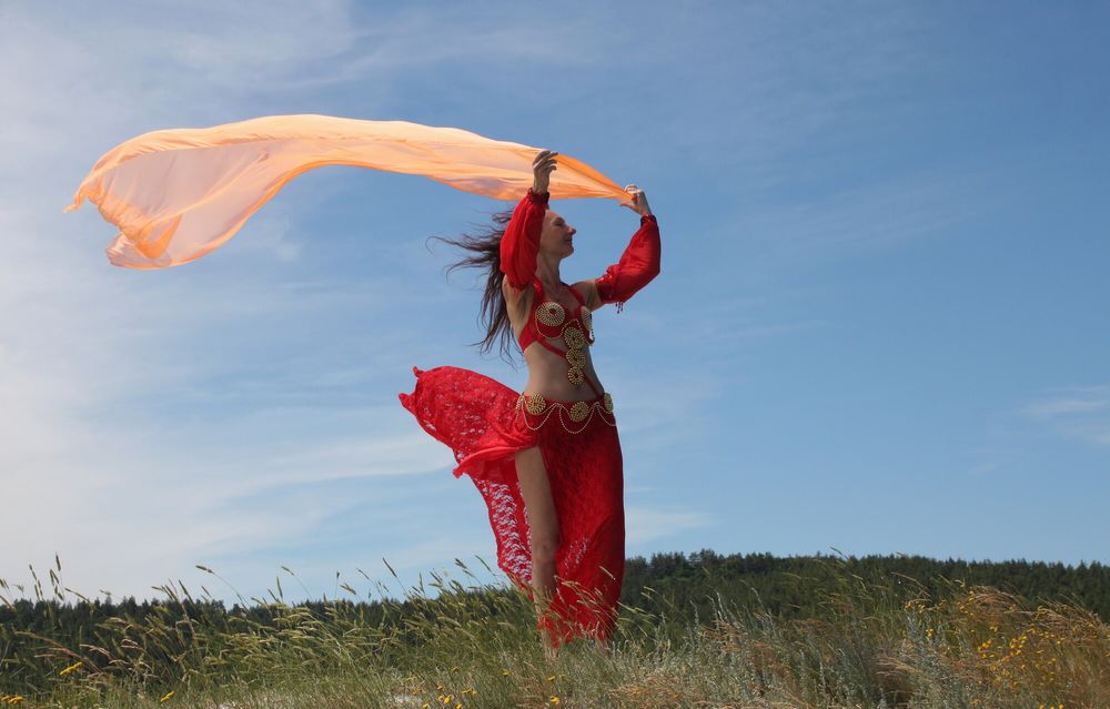 On top with an orange shawl #26