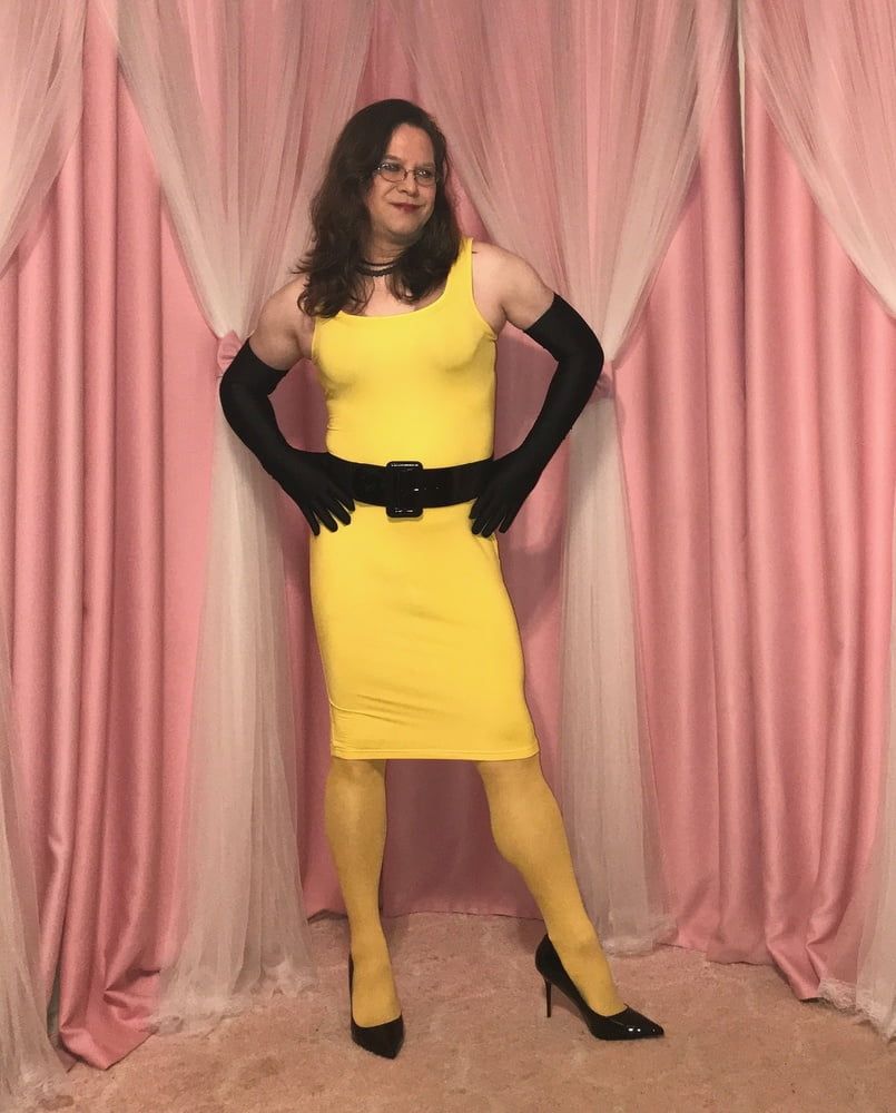 Joanie - Yellow Pencil Dress #18