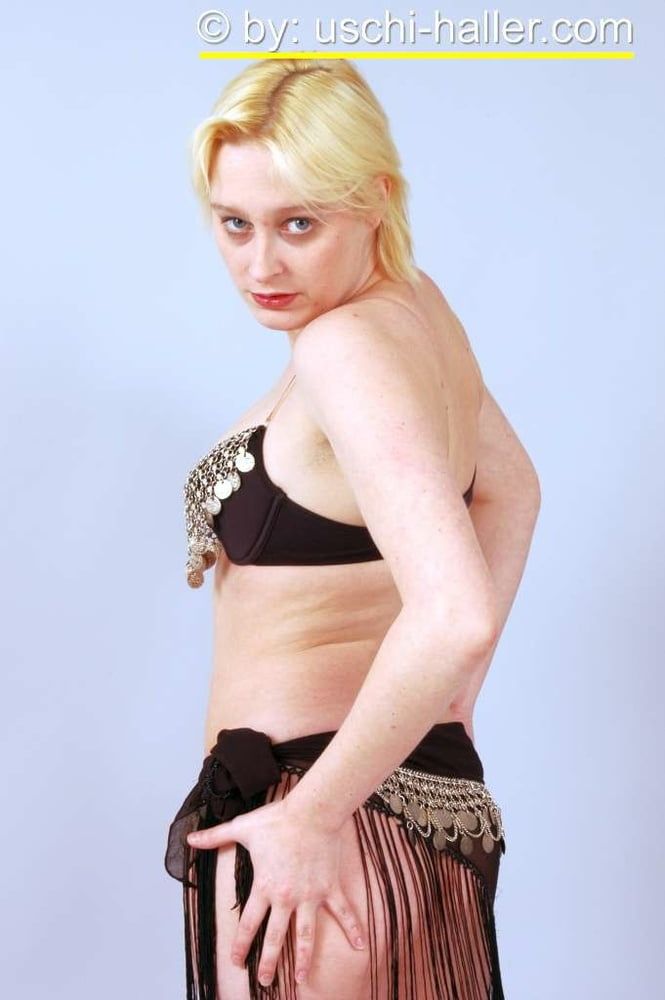 Photo shoot with blonde cum slut Dany Sun as a belly dancer #2