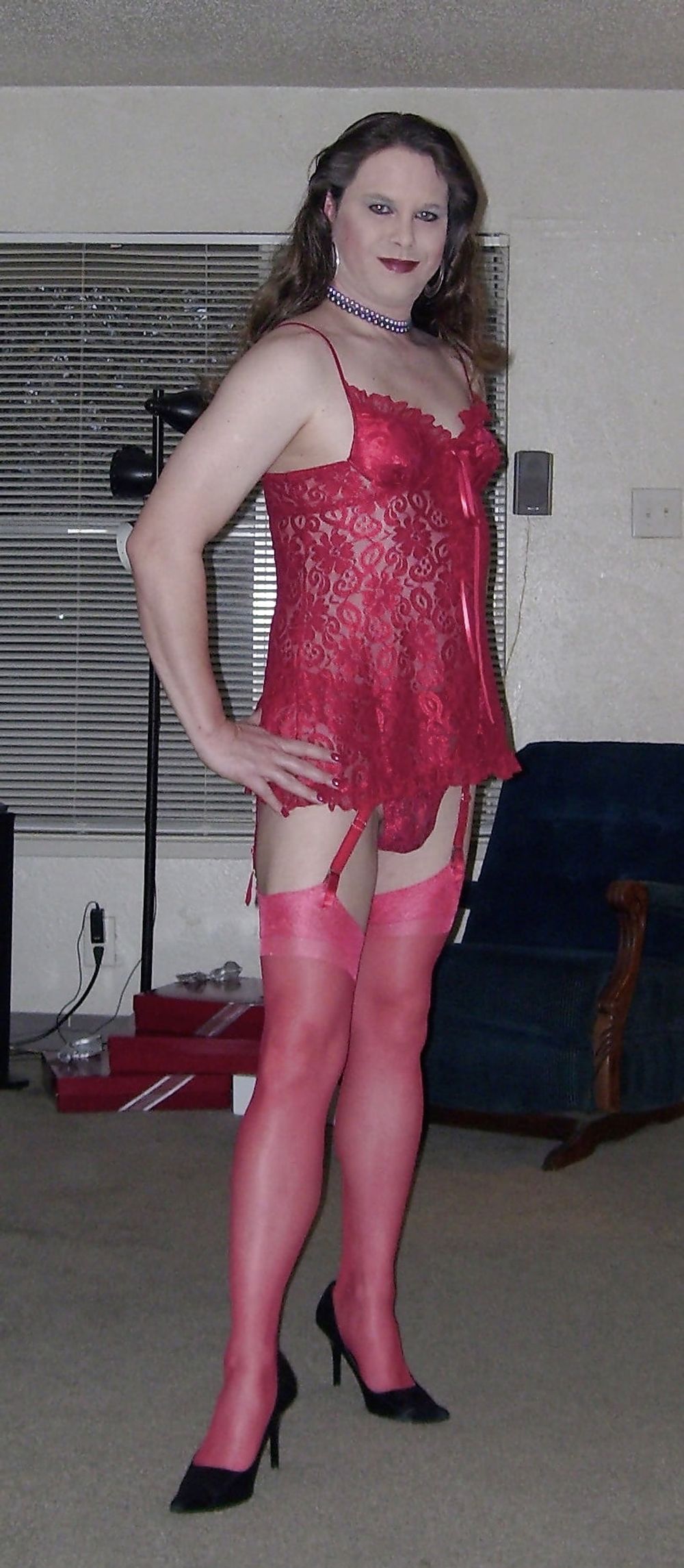 Joanie - Red Lace Babydolls #17