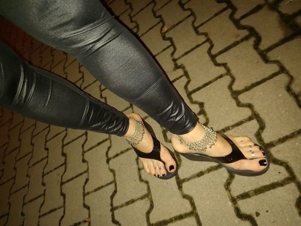 sexy feet and latex flip flops #4