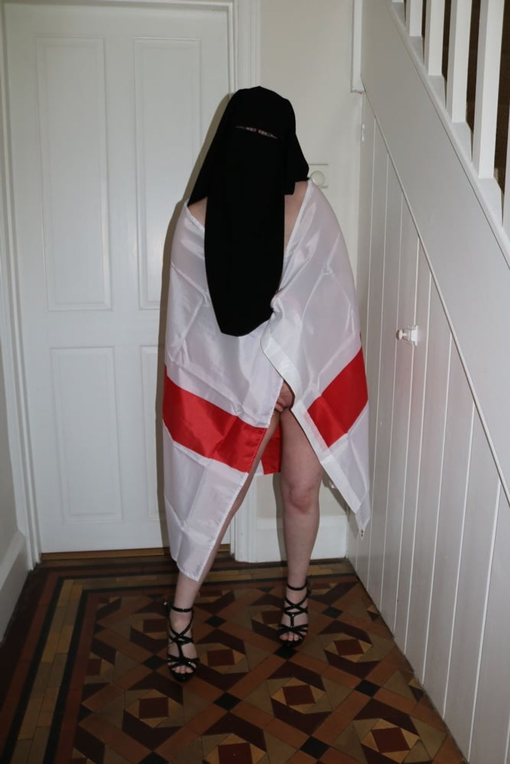 Wearing Niqab and England Flag #13