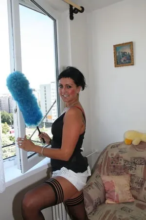 wife catches her husband fucking the cleaning lady         