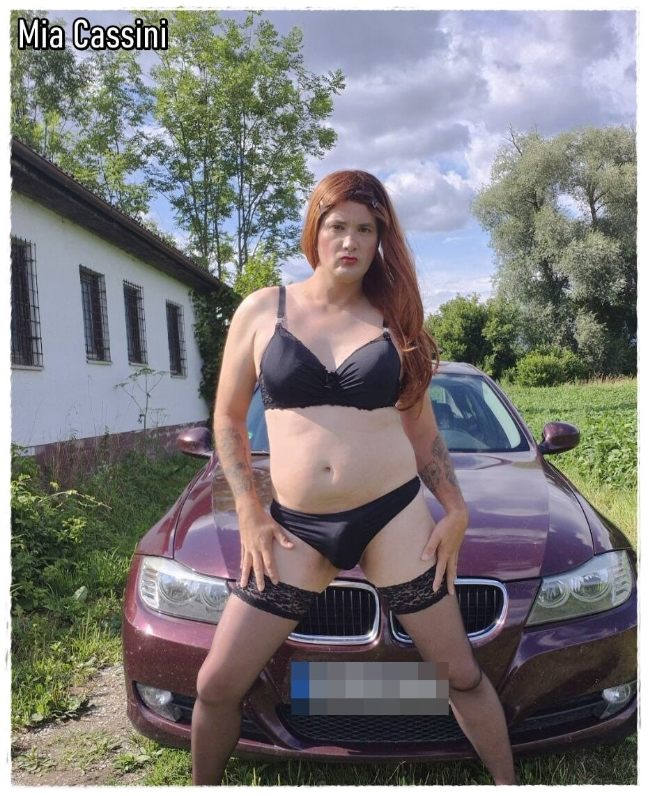 Mia posing on Car #12