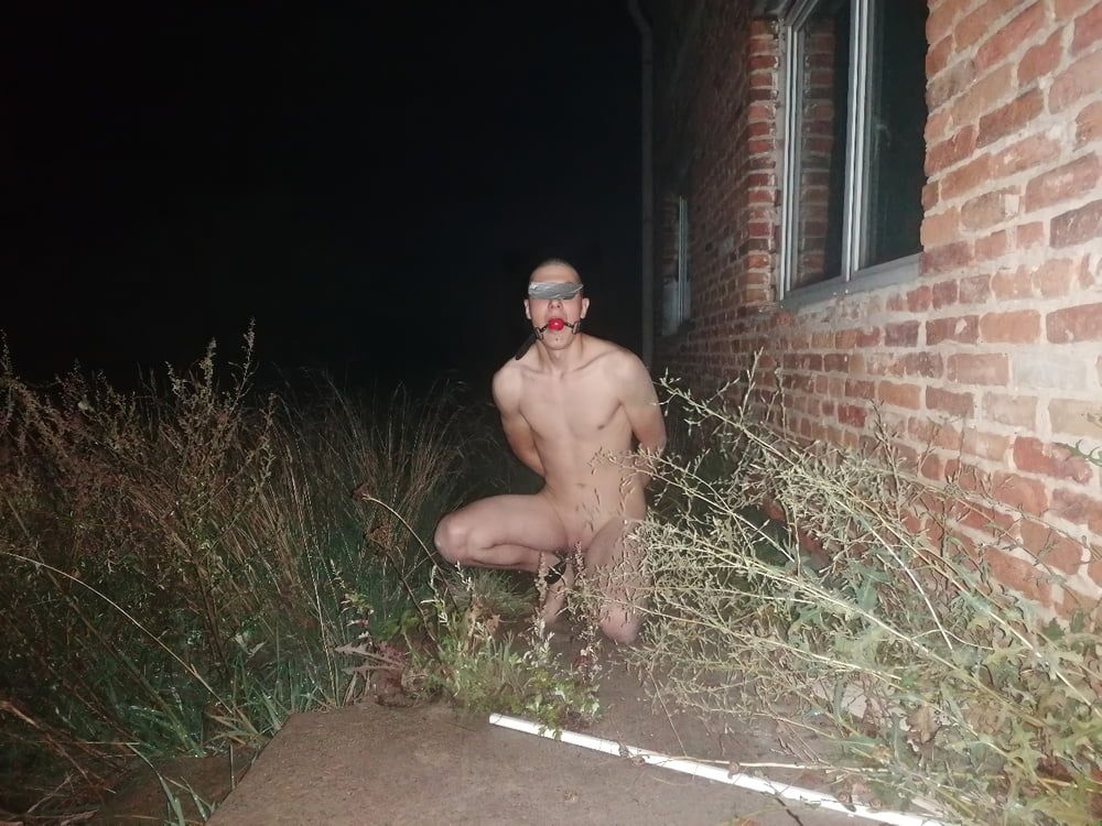 Gay slave tied nigh in Abandoned places  #16