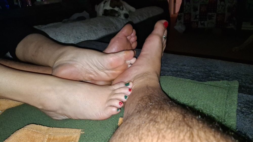 Playing footsie after our Pedicure #5