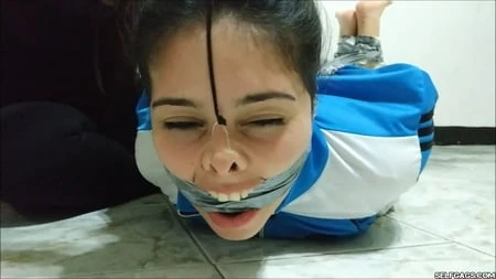 jogger gagged with sweaty socks after her run selfgags         