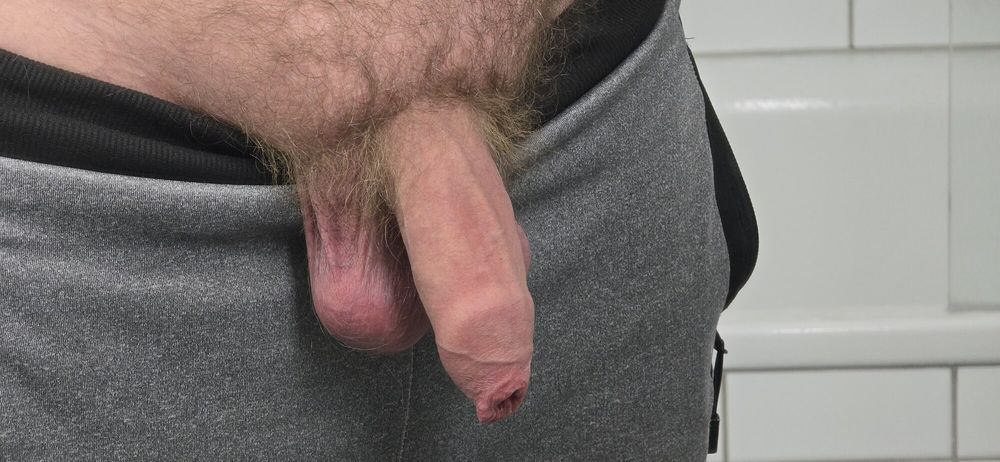 My big uncut cock in the mirror #11