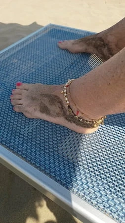 在海滩上