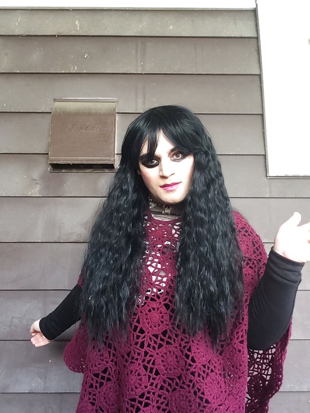 Wrapped In Burgundy (goth tranny) #11