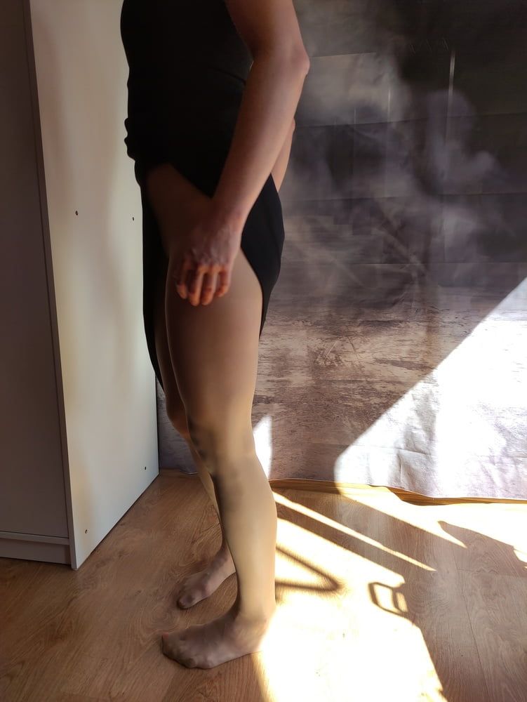 Anna Perv  - black dress and tights #7