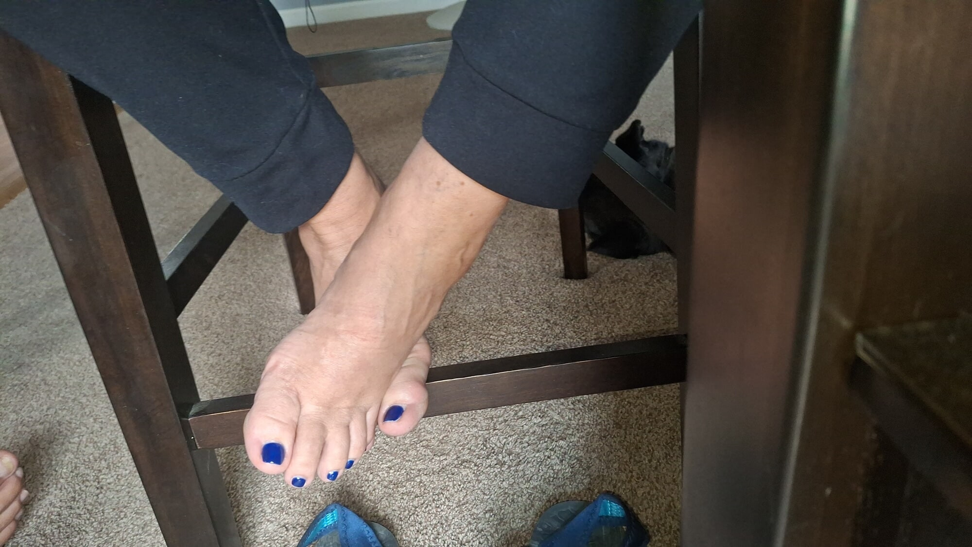 Cute Blue toes under the table #6