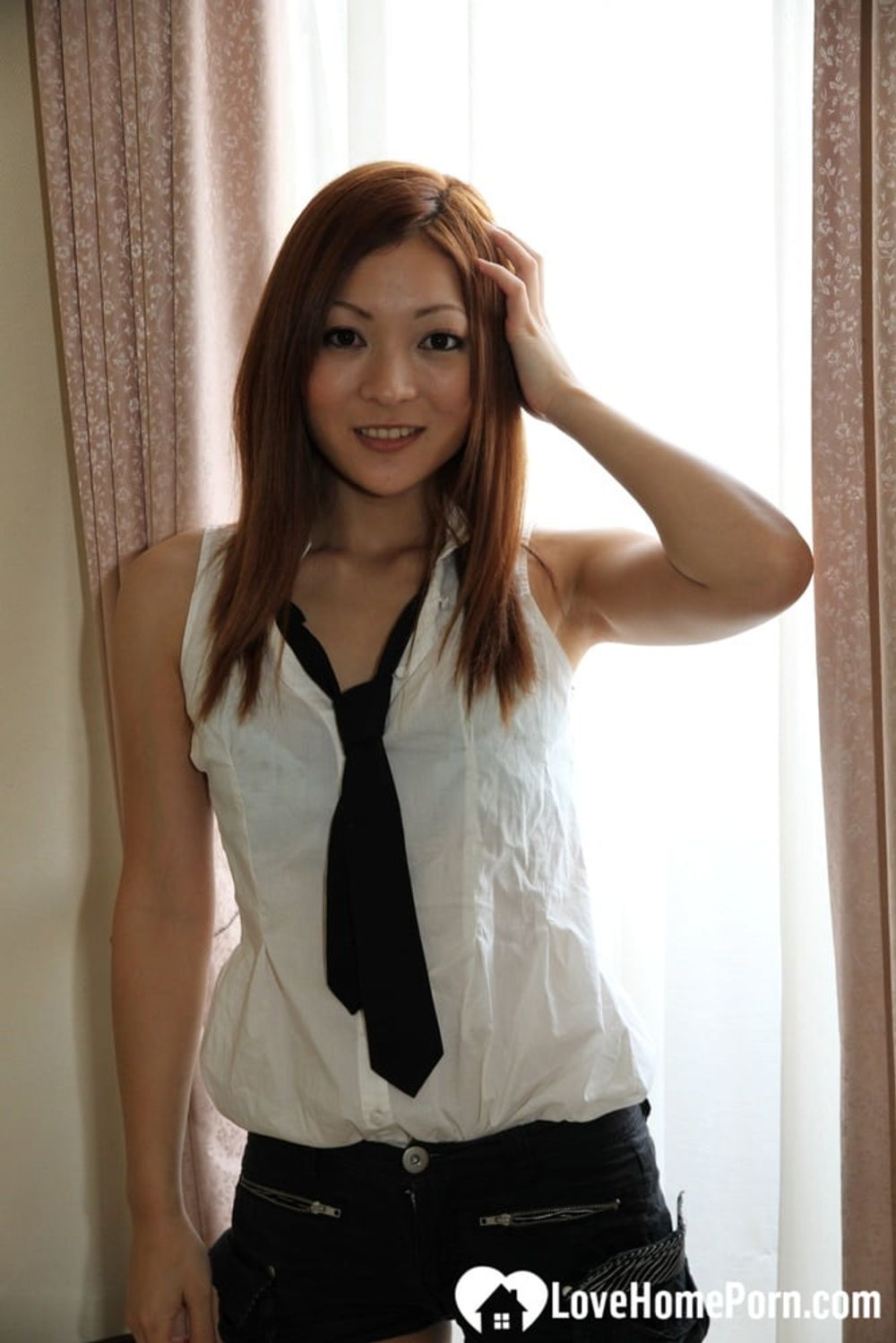 Hot Asian schoolgirl reveals her love tunnel #44