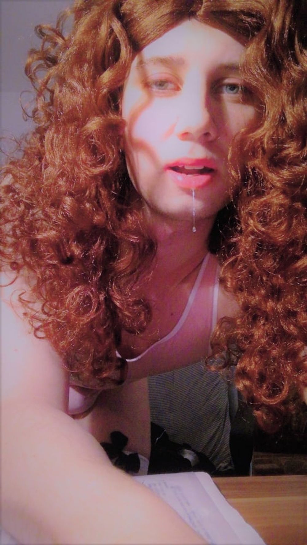 Sissy pink lady with chestnut locks #6