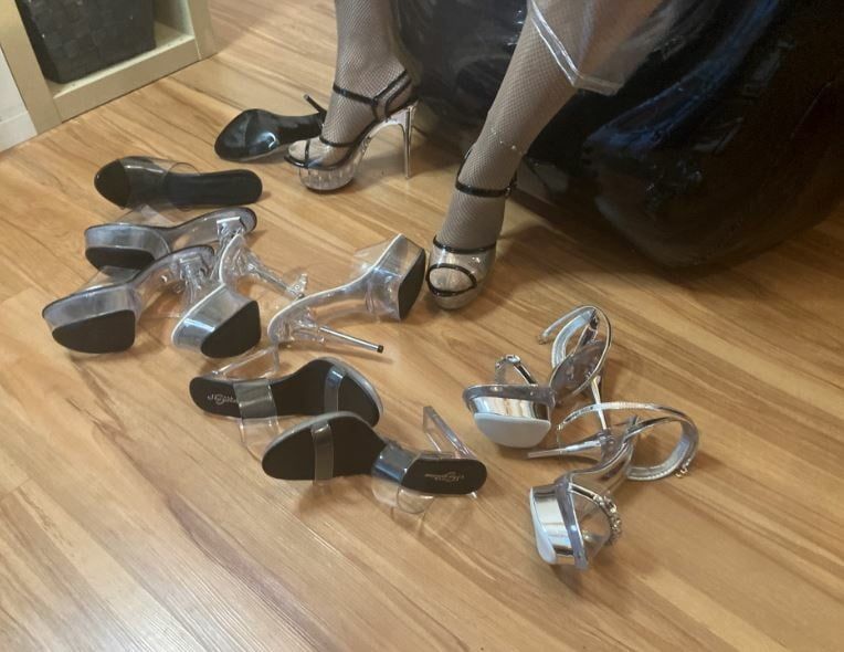 Clear High Heels and Clear PVC Fetish #30