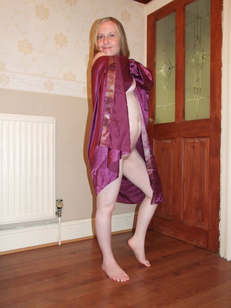 Young wife posing in silk nighty #39