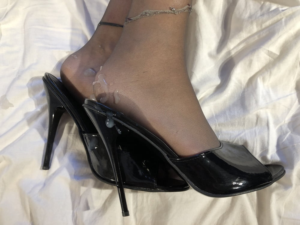 Black Mules and Stockings 