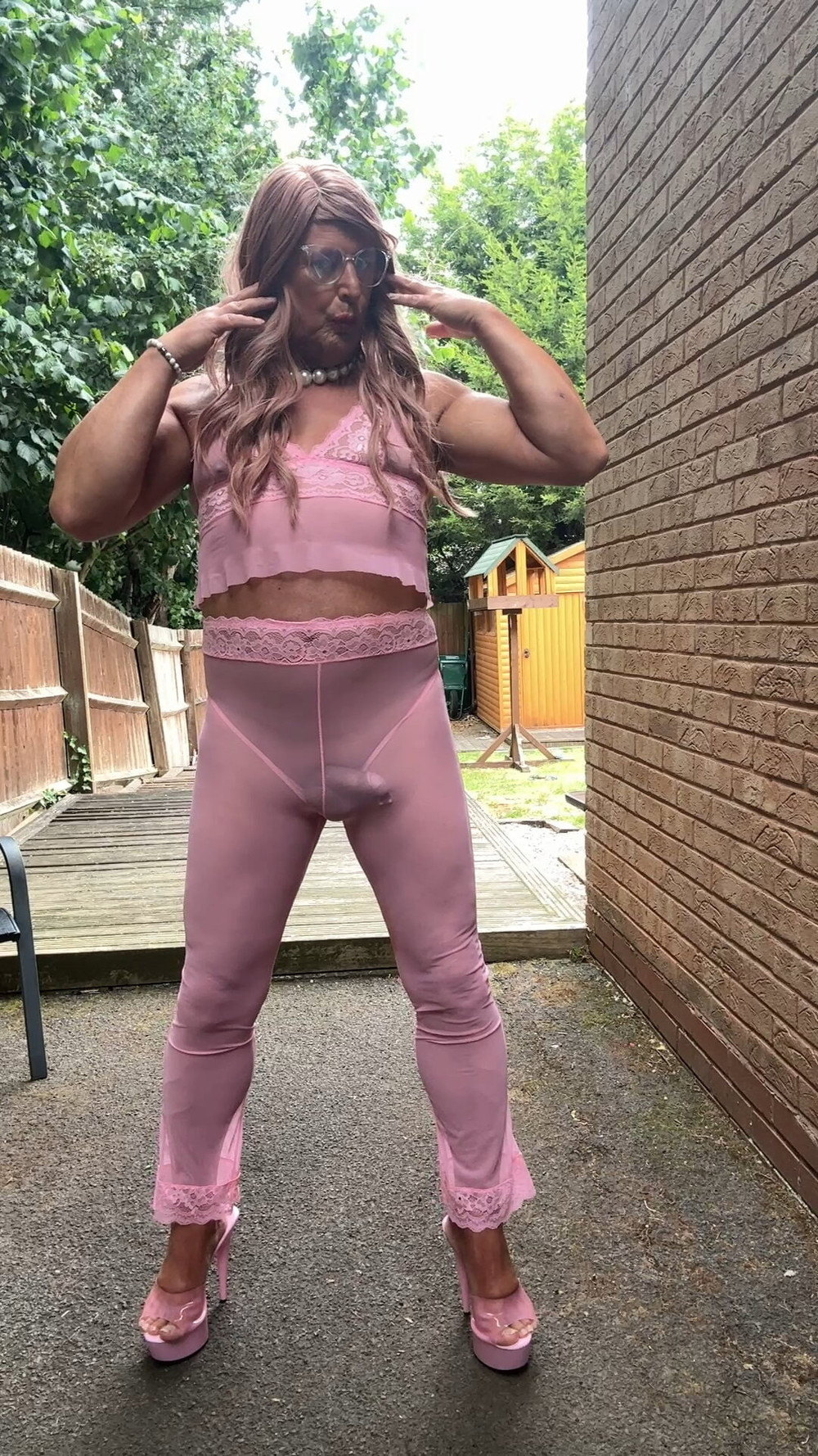 Sexy Crossdresser kellycd2022 in pink outfit and heels  #19