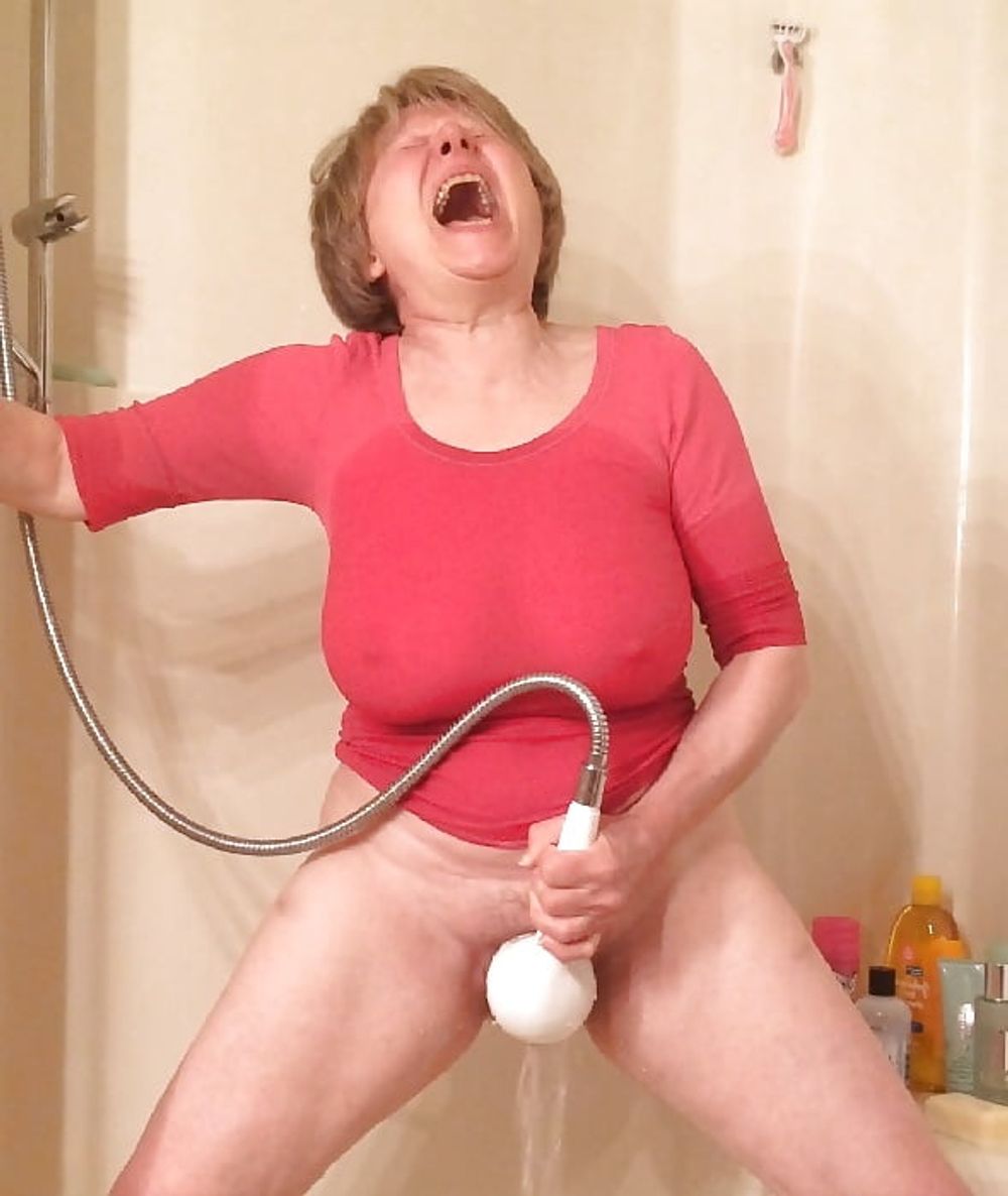 GILF masturbates in wet t-shirt #45