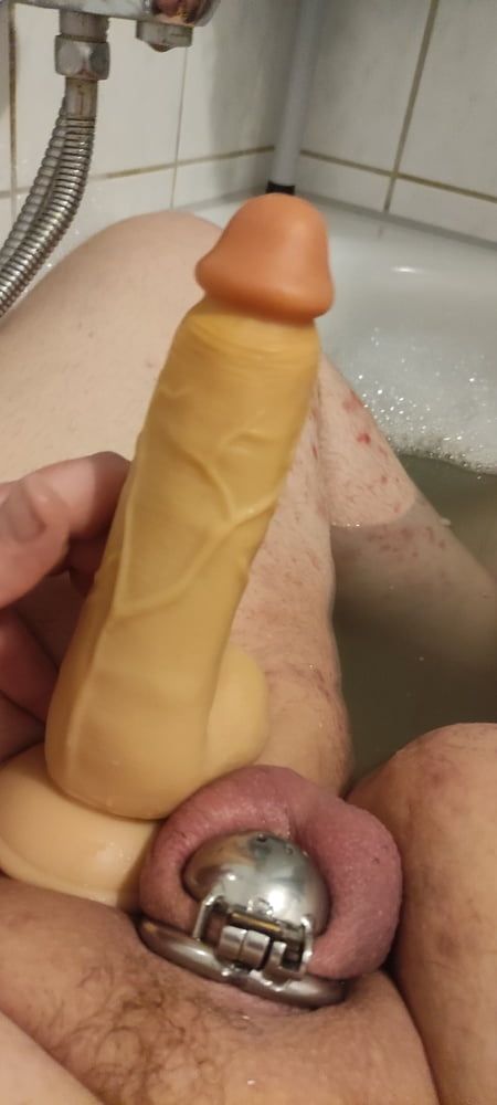 Comparing me to me 7 inch dildo... 3