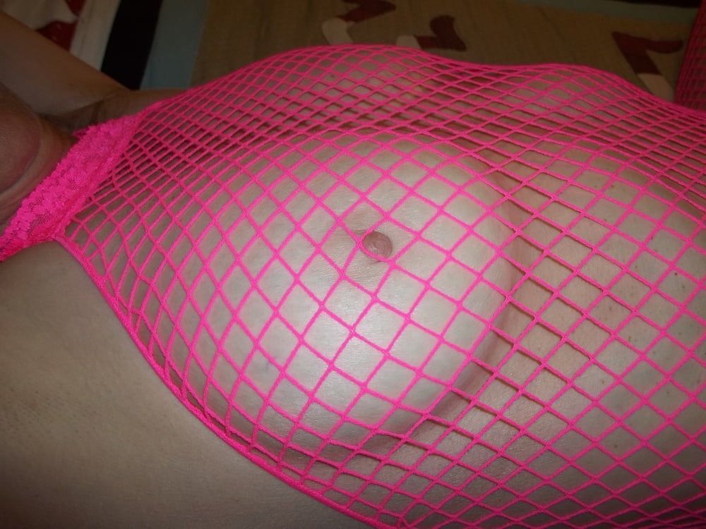 Pink fishnet Bodysuit  #7