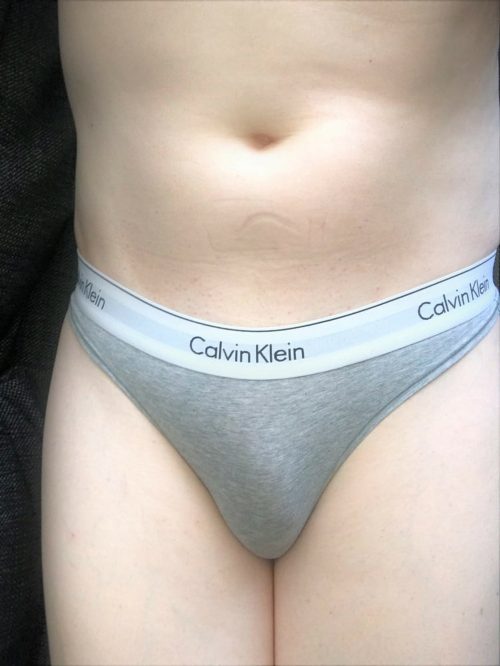 My cock in grey C.K thong #17