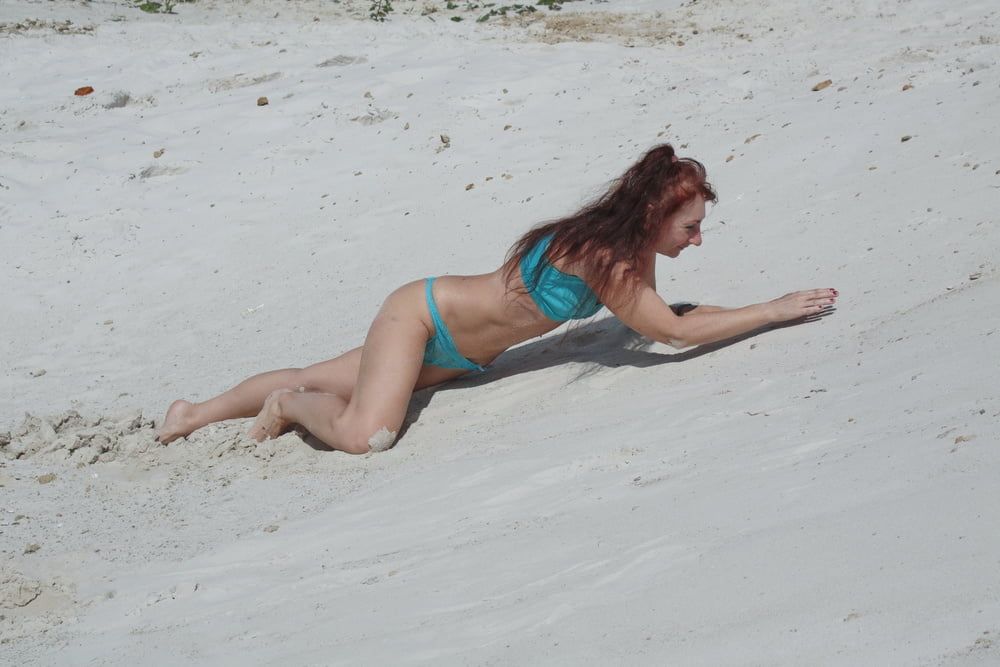 On White Sand in turquos bikini #46