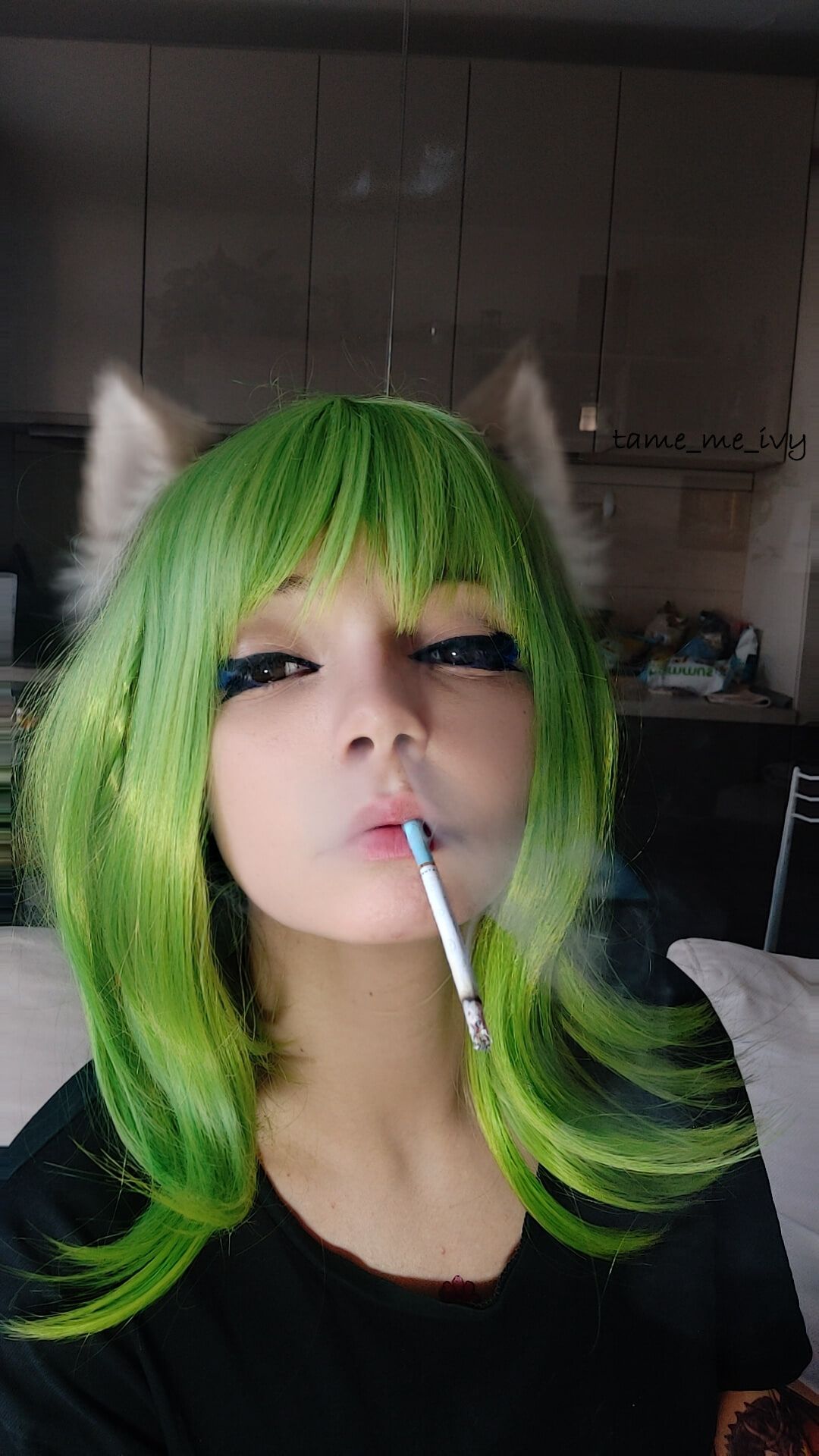 Green Egirl Smoking #5