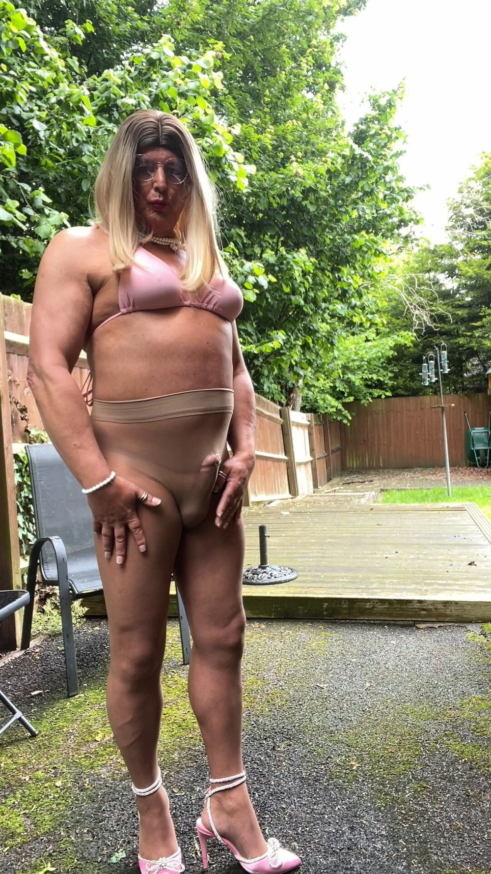 Amateur Crossdresser Kellycd2022 sexy milf in pink bikini #22