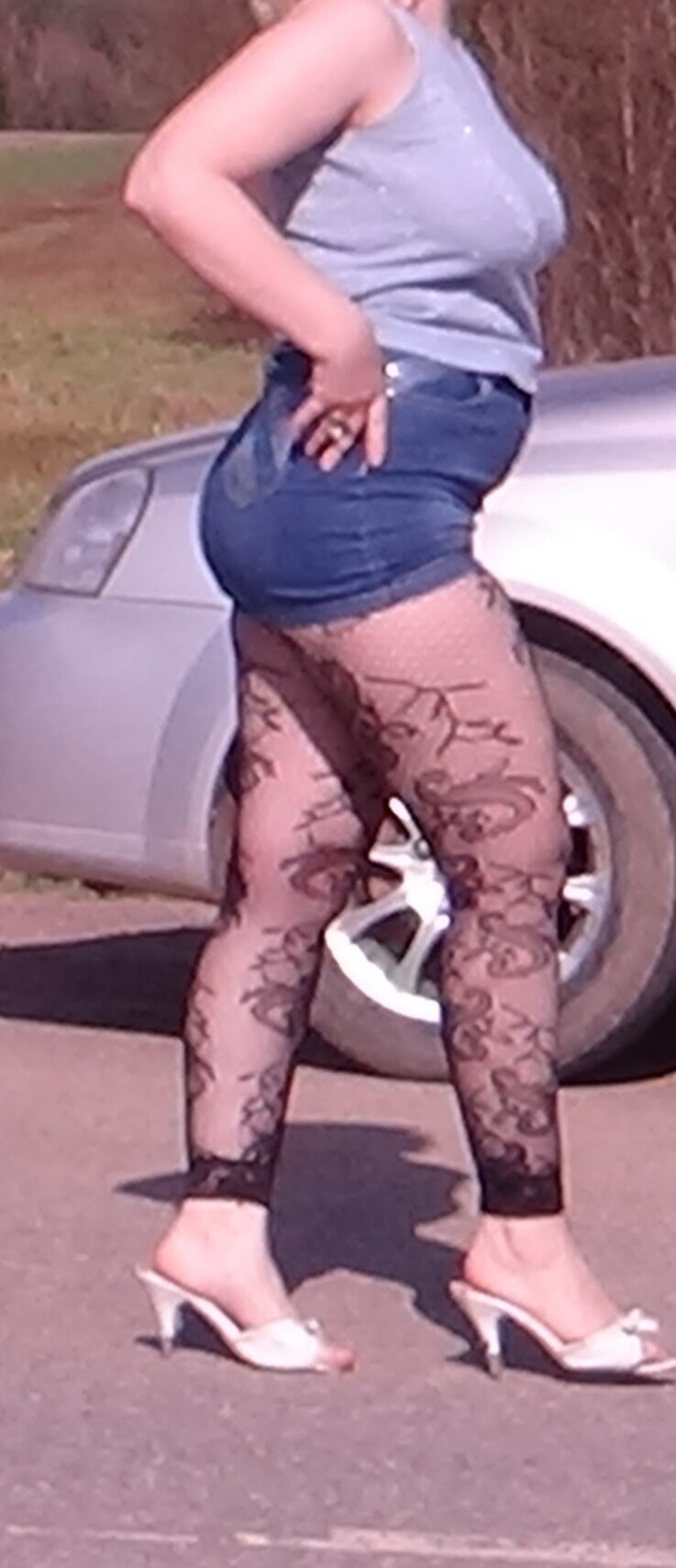 Hot milf and fishnet tights #5