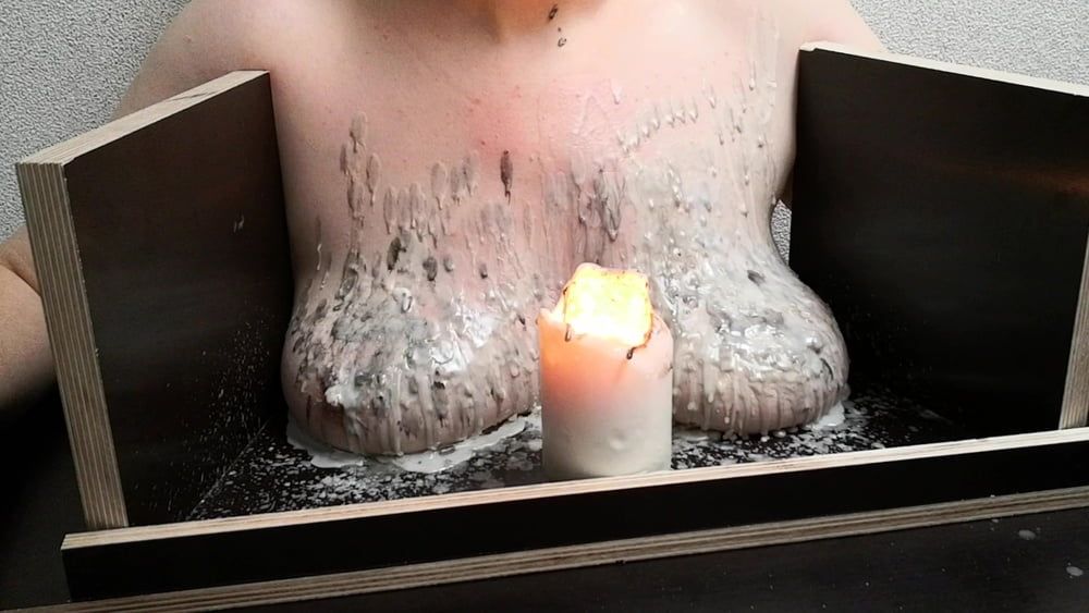 The tit torture device - extrem hot candle wax Part 2