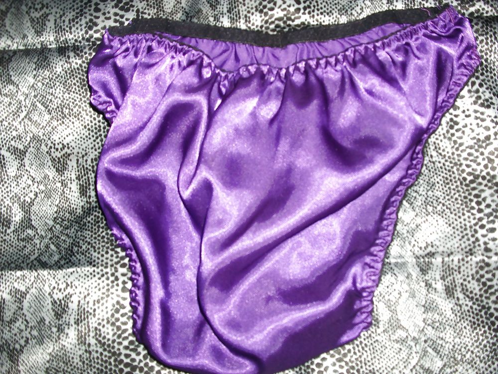 A selection of my wife's silky satin panties #42