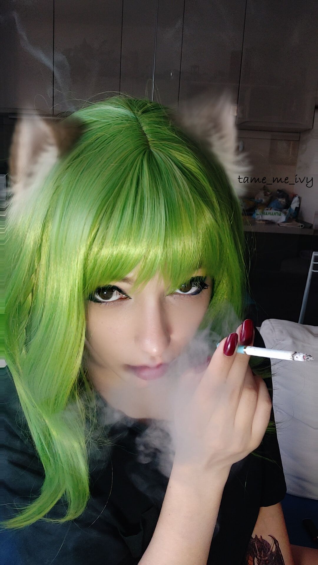 Green Egirl Smoking #6