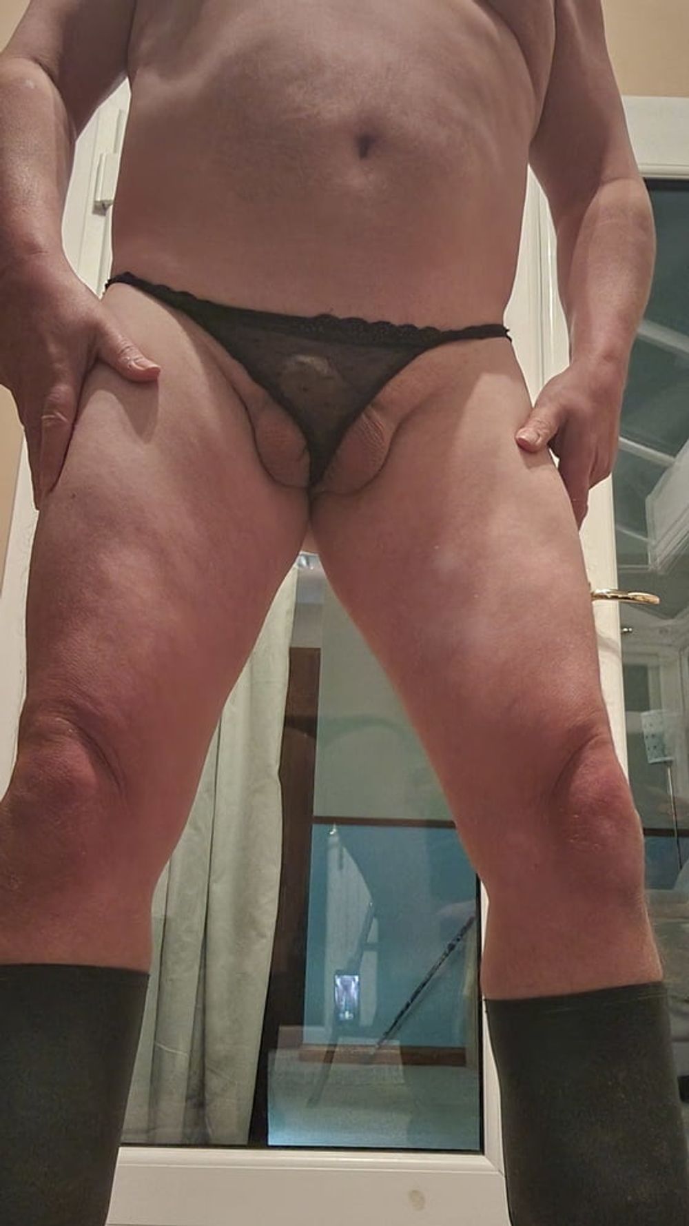 Black lacy thong  #3