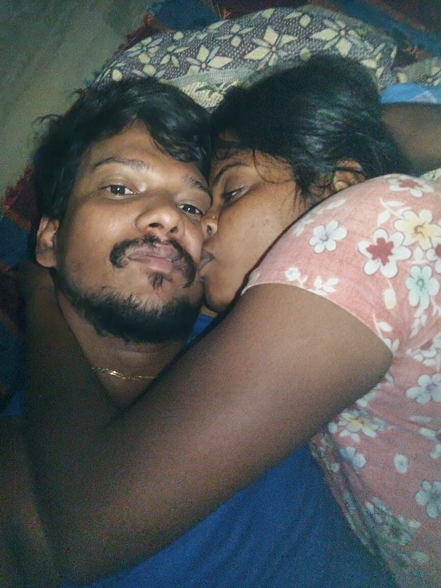 Indian wife and husband kissing