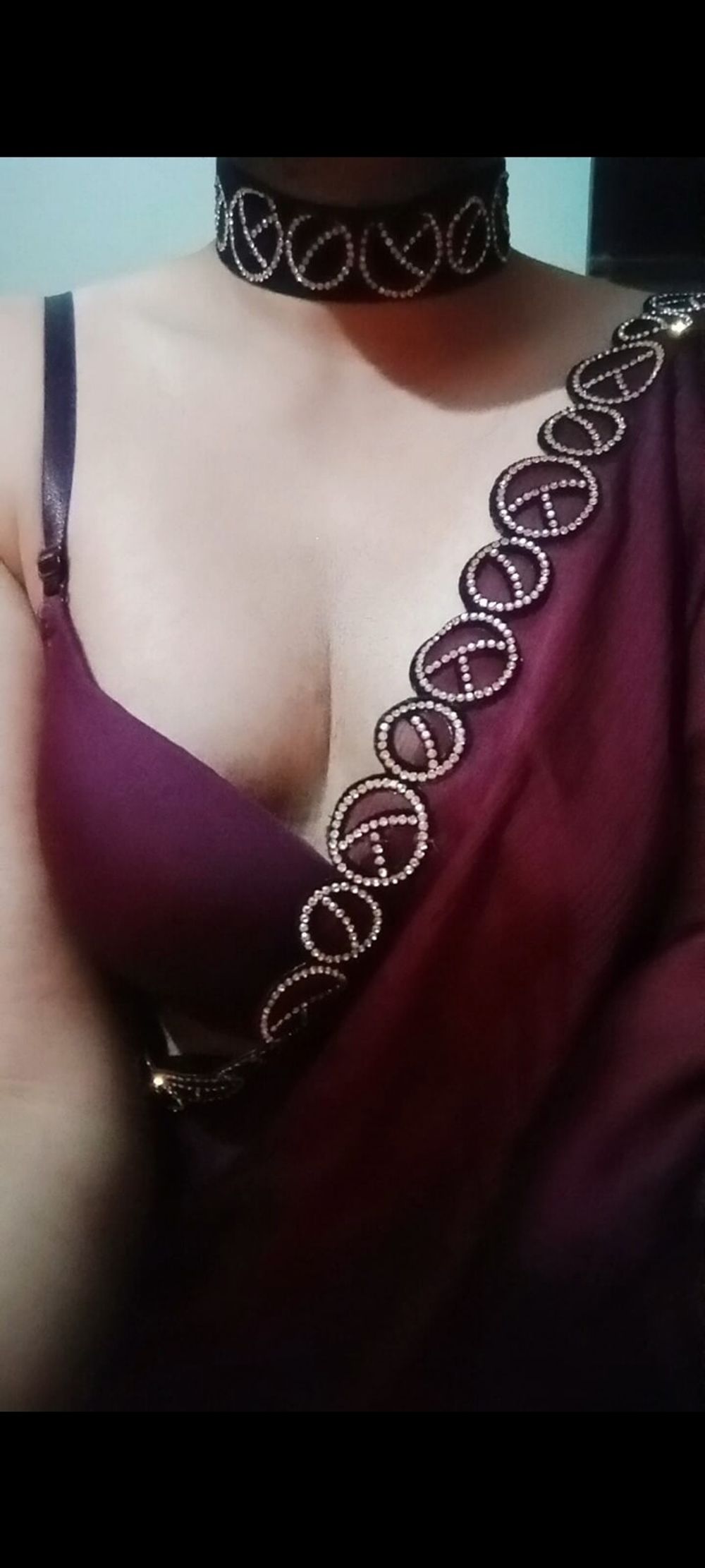 Gay Crossdresser Gaurisissy in Purple Saree looking like a H #5