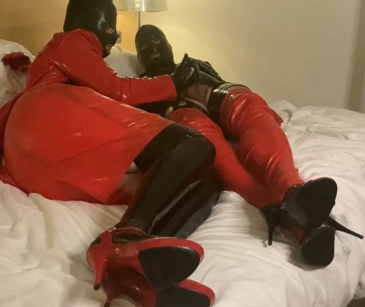 Black and Red Latex Fetish Couple #28