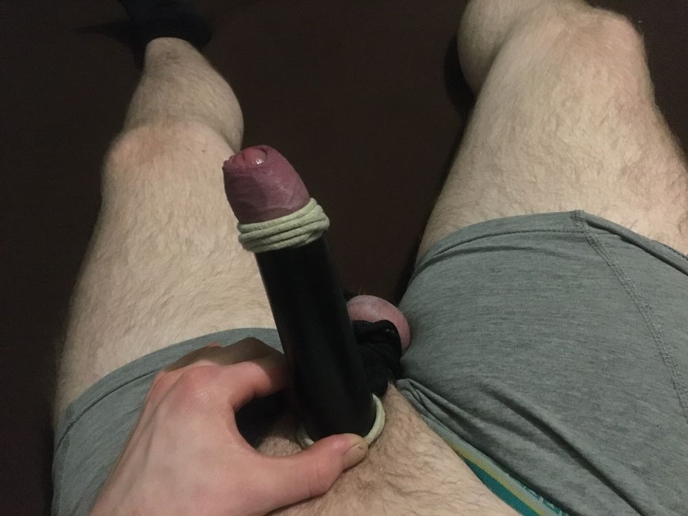 Bound Dick And Balls And Homemade Cocksleeve  #10