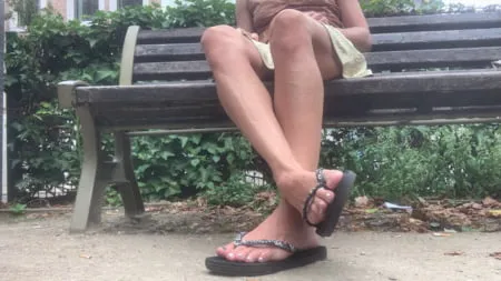 slippers in the park         