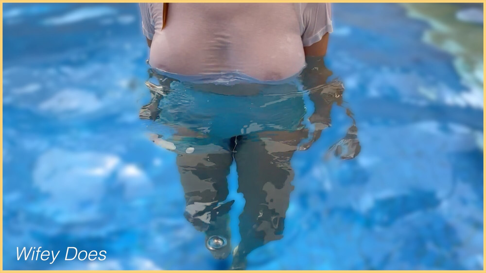 Wifey wet shirt in the pool #16