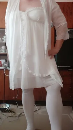 sissy aleksa posing in new white underwears         