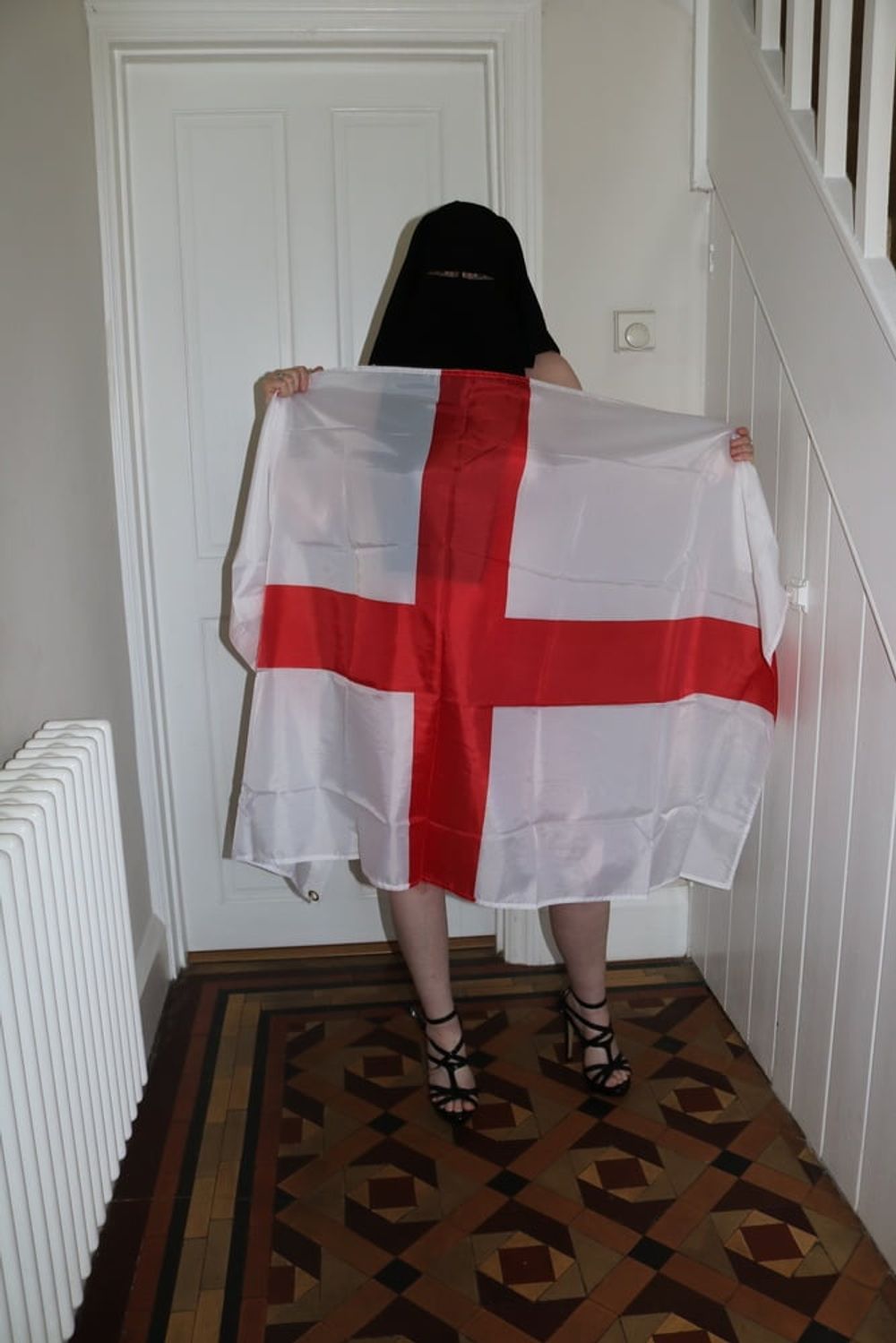 Wearing Niqab and England Flag #14