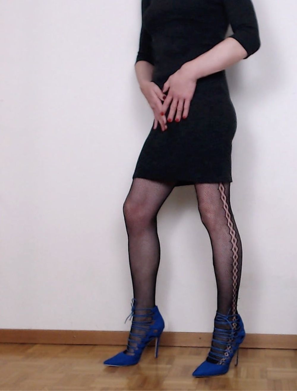 Crossdresser in lingerie and sexy heels #9