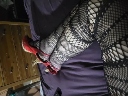 fishnet legs high heels         