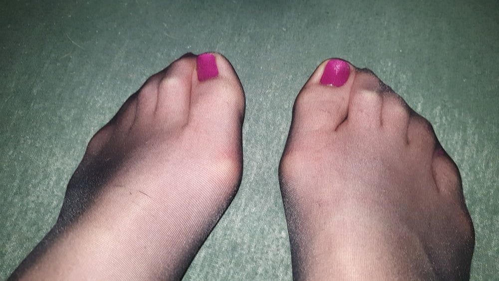 Purple Toenails Nylon Cum #5