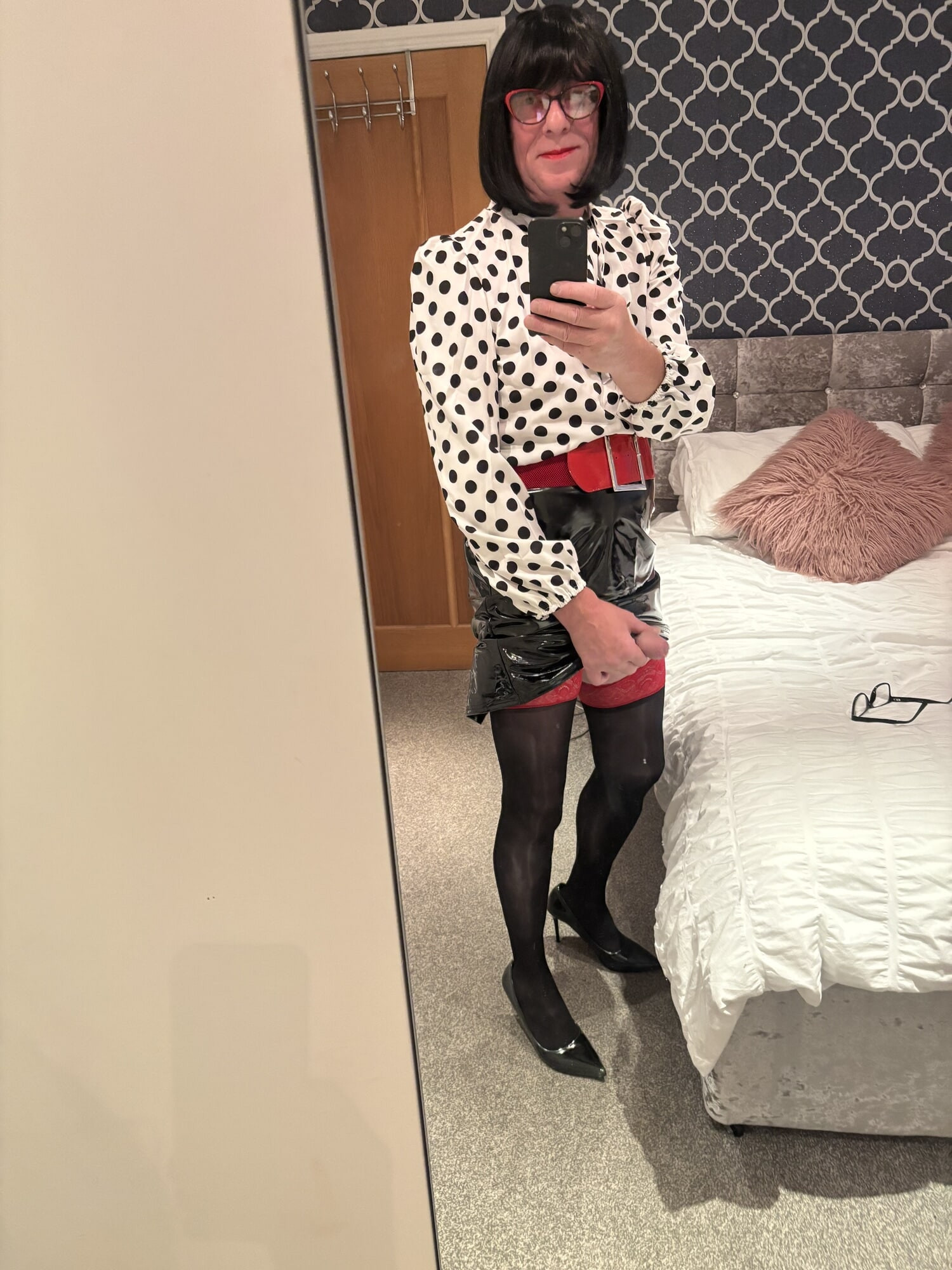 New pvc skirt and blouse  #12