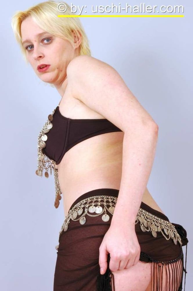 Photo shoot with blonde cum slut Dany Sun as a belly dancer #30