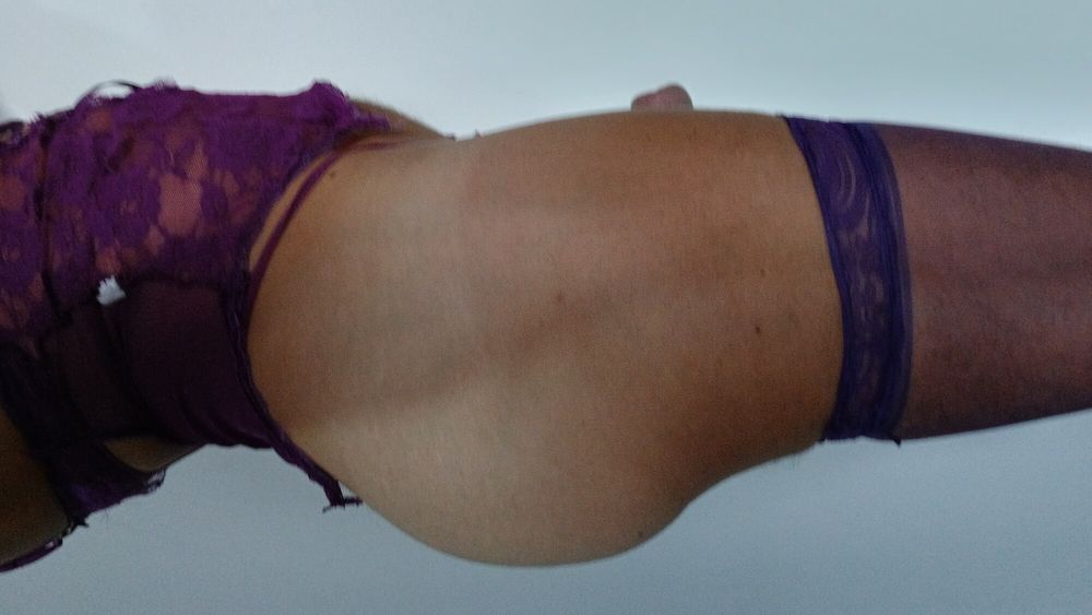 Purple stoking Purple lingerie  #15