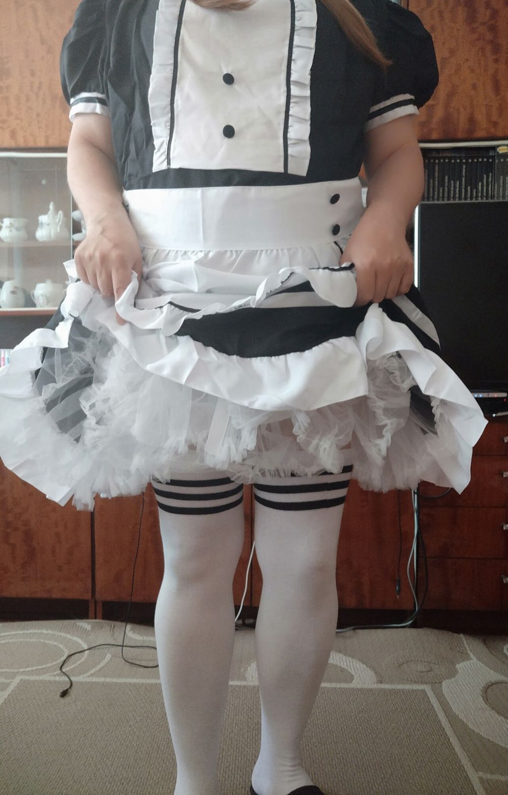 Sissy maid Aleksa dressing and undressing #18