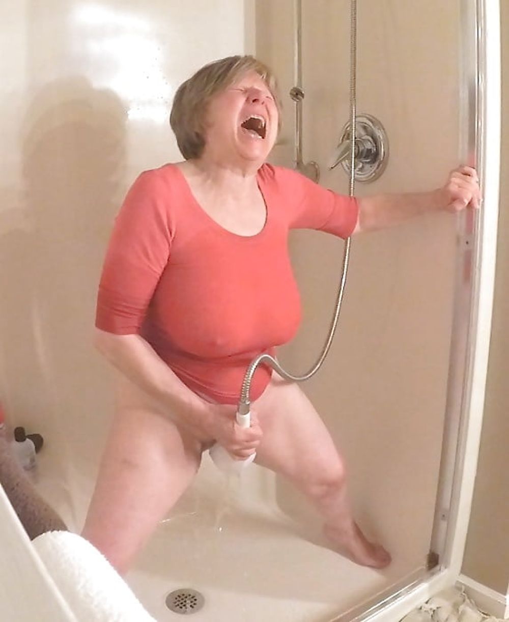 GILF masturbates in wet t-shirt #43